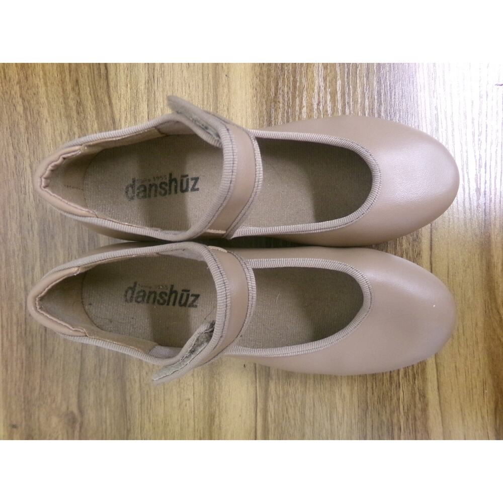 Dance Tap Shoes Danshuz 534 Toddler 8.5M Tan Mary Jane Easy Strap
